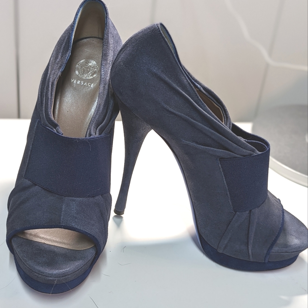 Versace peep toe heels